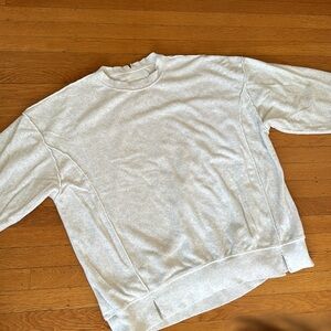 Aerie oversized terry cloth crewneck - size medium - heather grey.